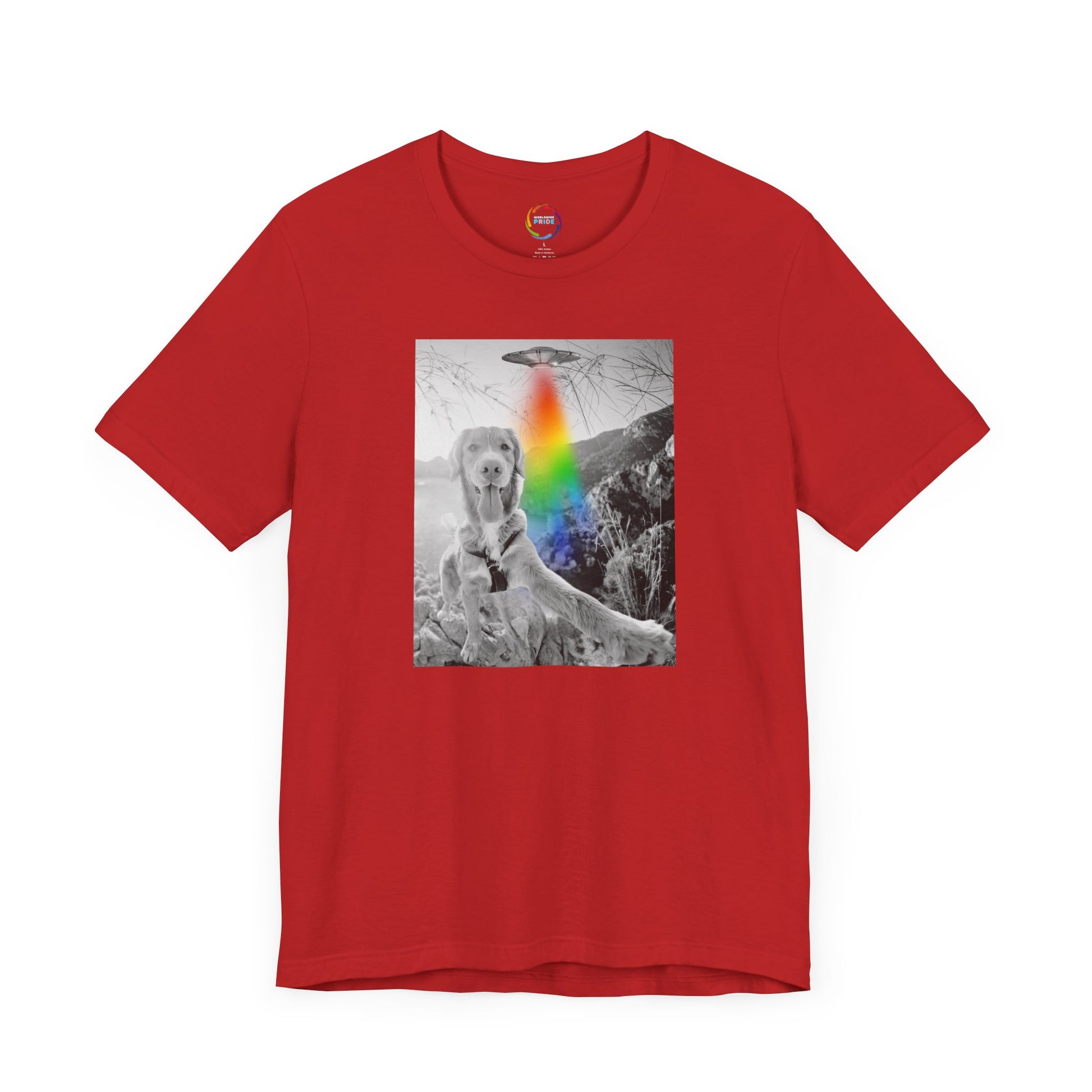 Dog Selfie Tee, Retro Graphic Shirt, Fun Casual Wear, Unique Gift, Unisex Short Sleeve Top