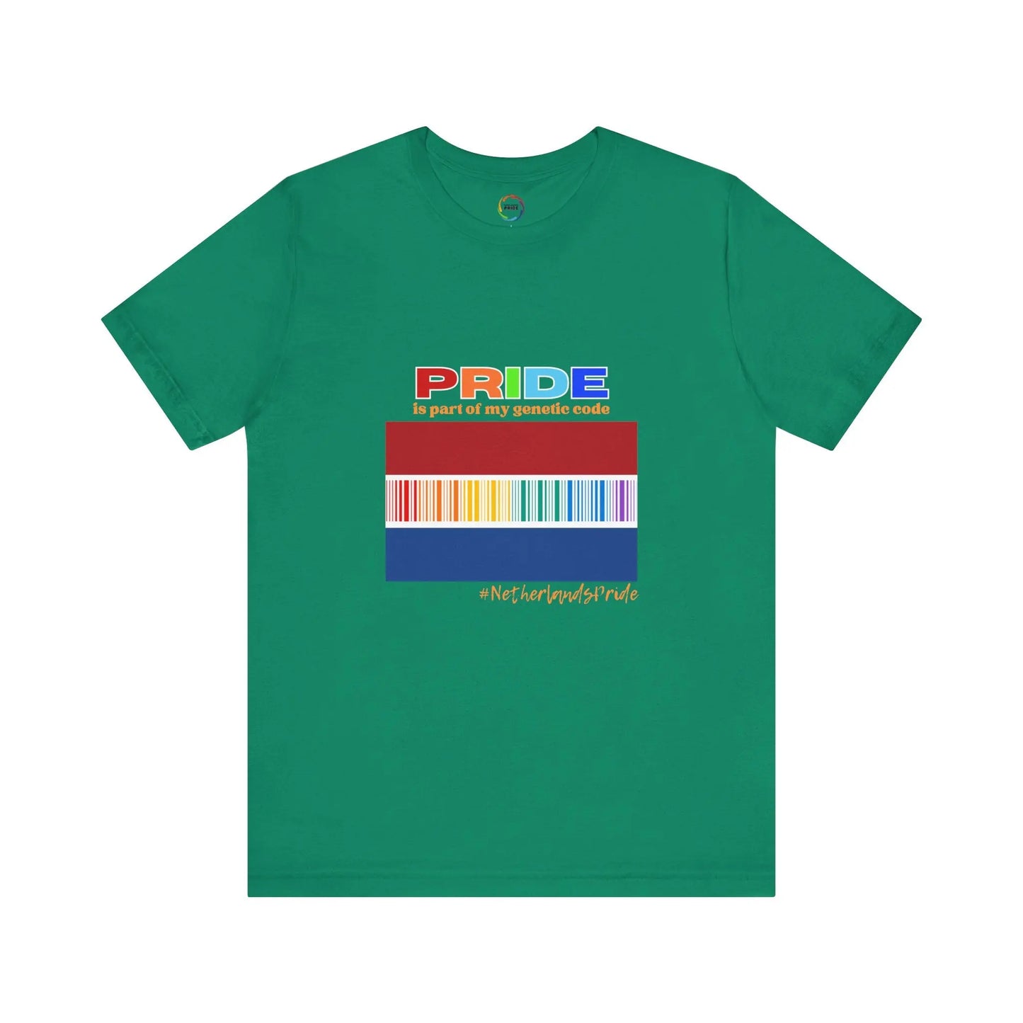 Netherlands PRIDE-Bar Code Unisex Short Sleeve Tee - Celebrating LGBTQ+ Printify