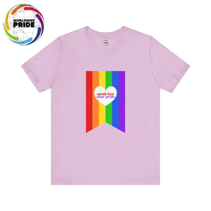 PRIDE Speak Love & Wear Pride - Rainbow Short Sleeve Tee Printify