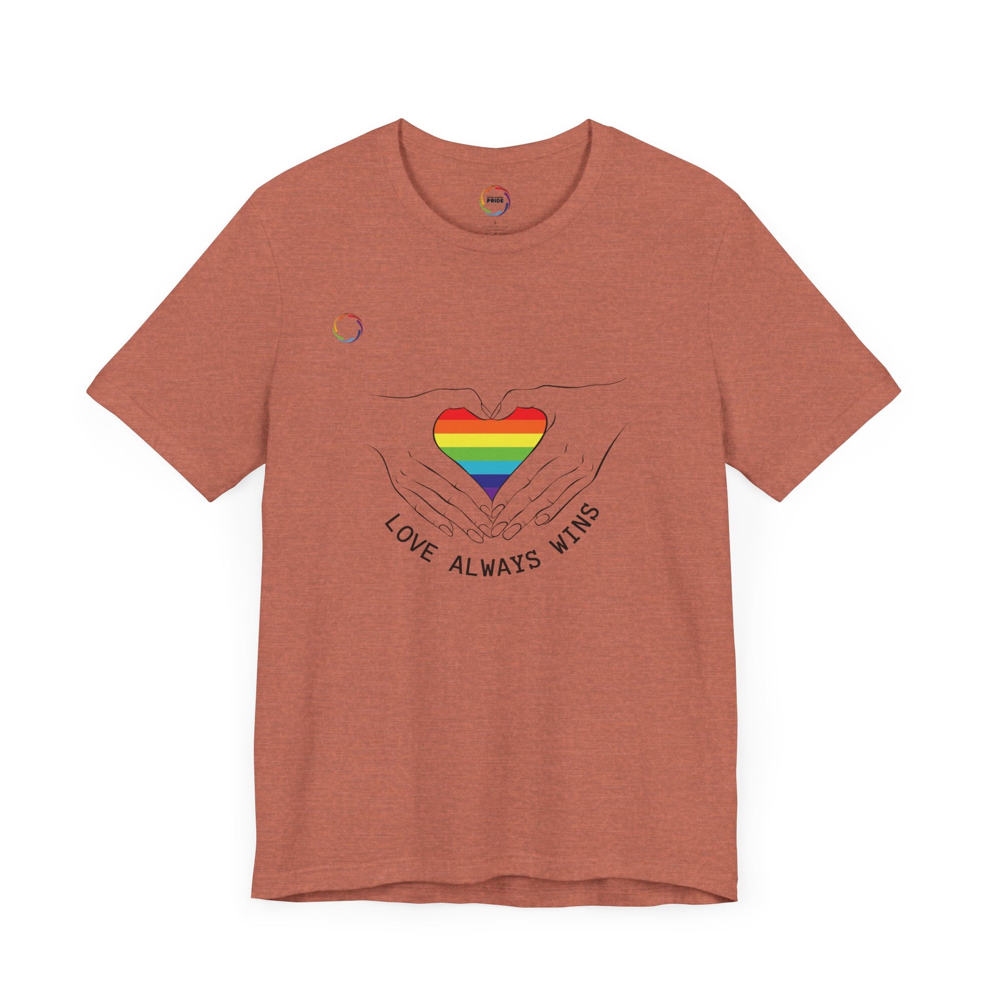 PRIDE Heart Bella+Canvas Unisex Tee - "Love Always Wins"
