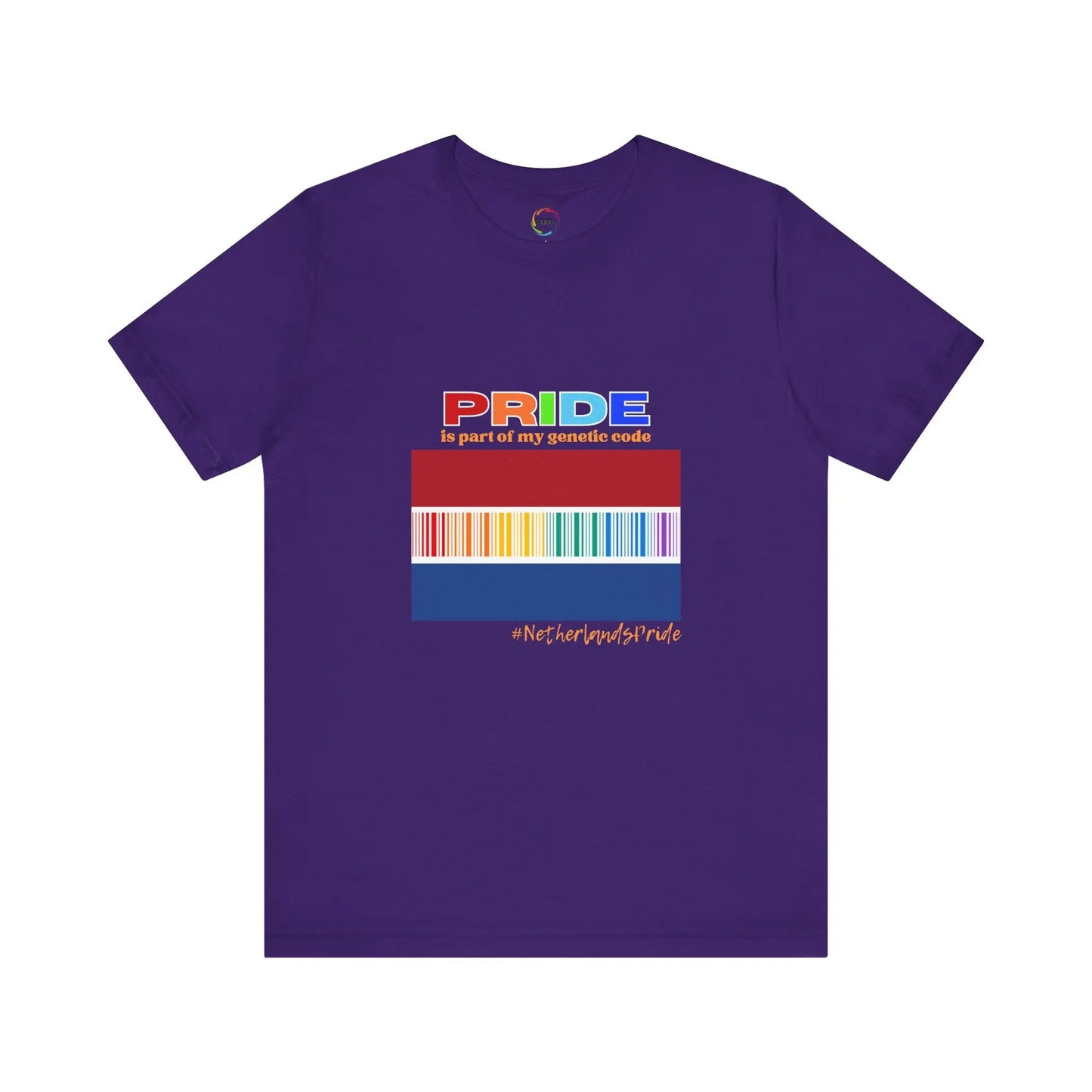 Netherlands PRIDE-Bar Code Unisex Short Sleeve Tee - Celebrating LGBTQ+ Printify