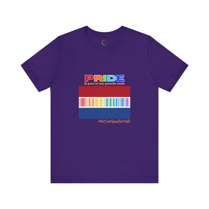 Netherlands PRIDE-Bar Code Unisex Short Sleeve Tee - Celebrating LGBTQ+ Printify