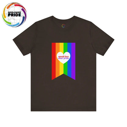 PRIDE Speak Love & Wear Pride - Rainbow Short Sleeve Tee Printify