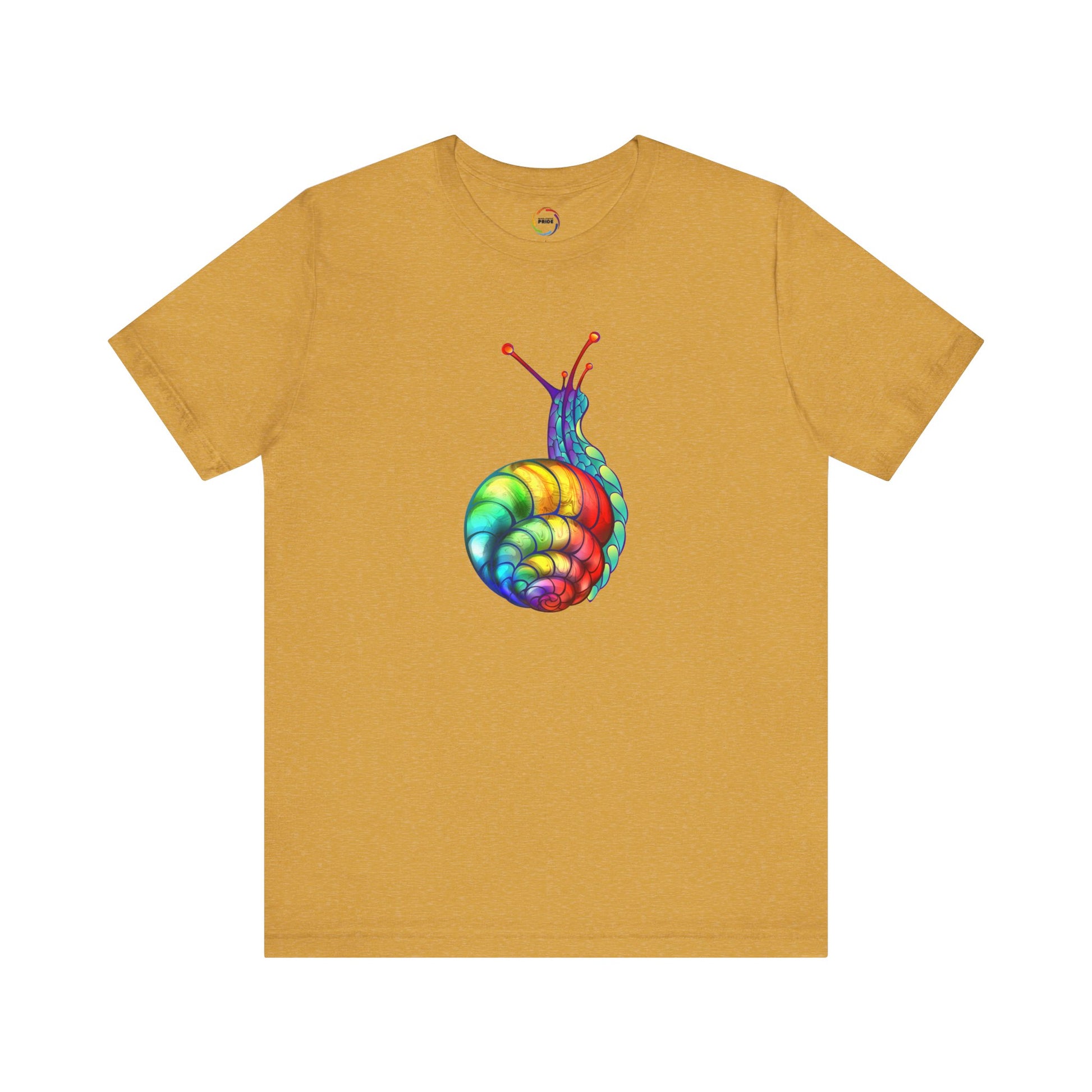 Rainbow Snail Unisex Jersey Tee - Colorful Short Sleeve Shirt