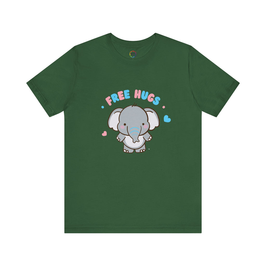 Cute Elephant 'Free Hugs' Unisex Short Sleeve Tee