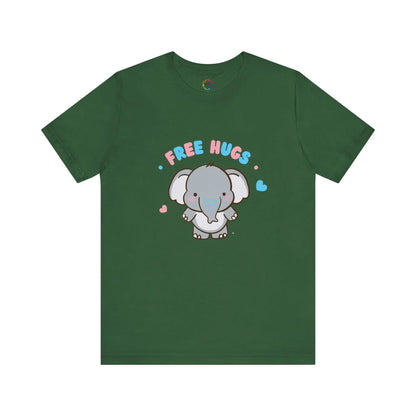 Cute Elephant 'Free Hugs' Unisex Short Sleeve Tee Printify