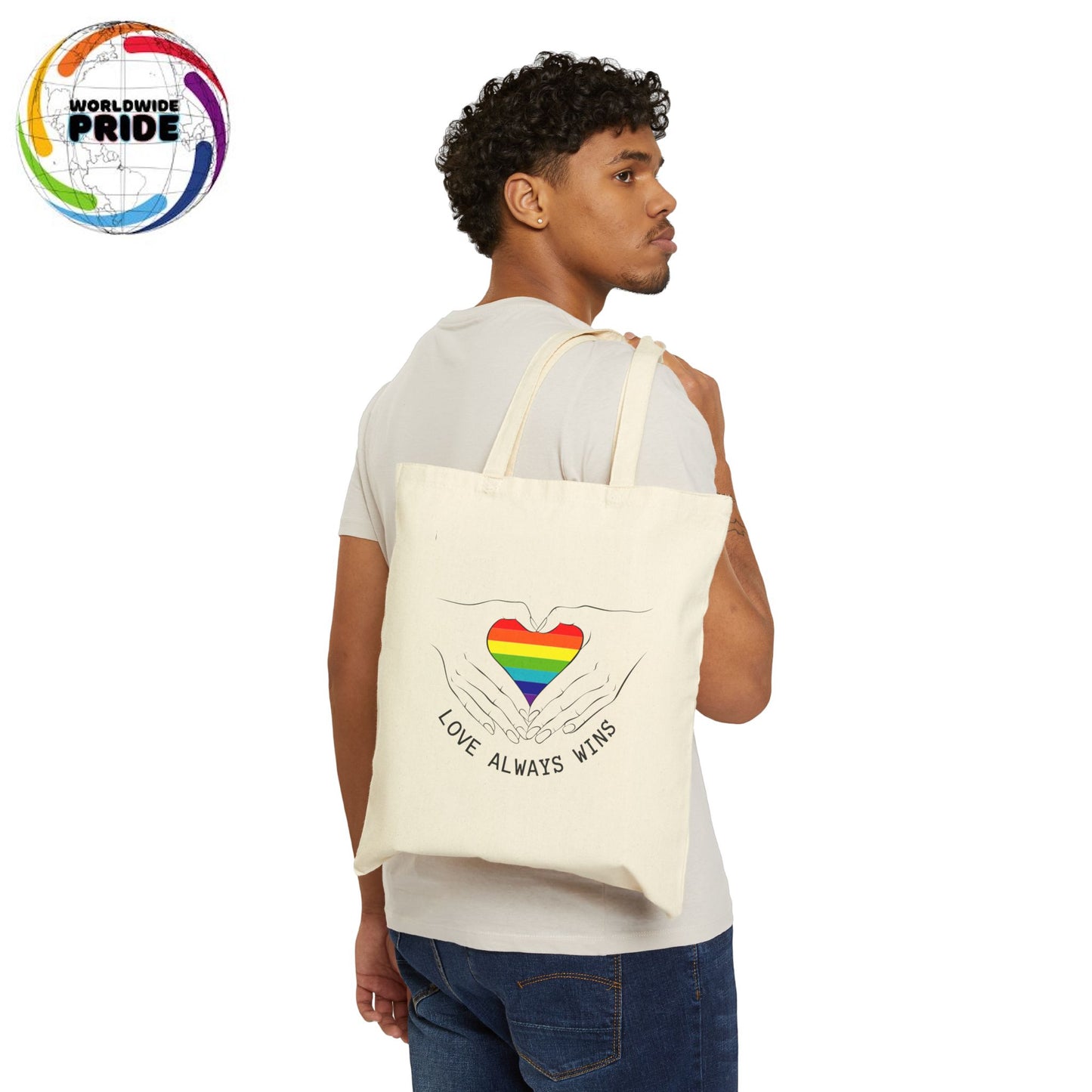 Love Always Wins Eco-Friendly Canvas Tote Bag