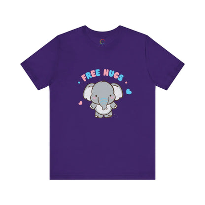 Cute Elephant 'Free Hugs' Unisex Short Sleeve Tee Printify