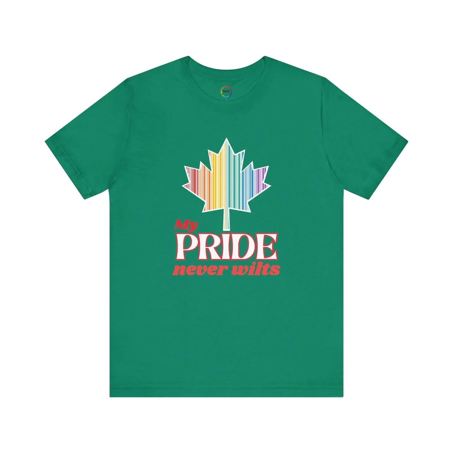 Canadian LGBTQ Maple Leaf Short Sleeve Tee - My Pride Never Wilts Printify