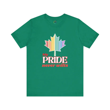 Canadian LGBTQ Maple Leaf Short Sleeve Tee - My Pride Never Wilts Printify