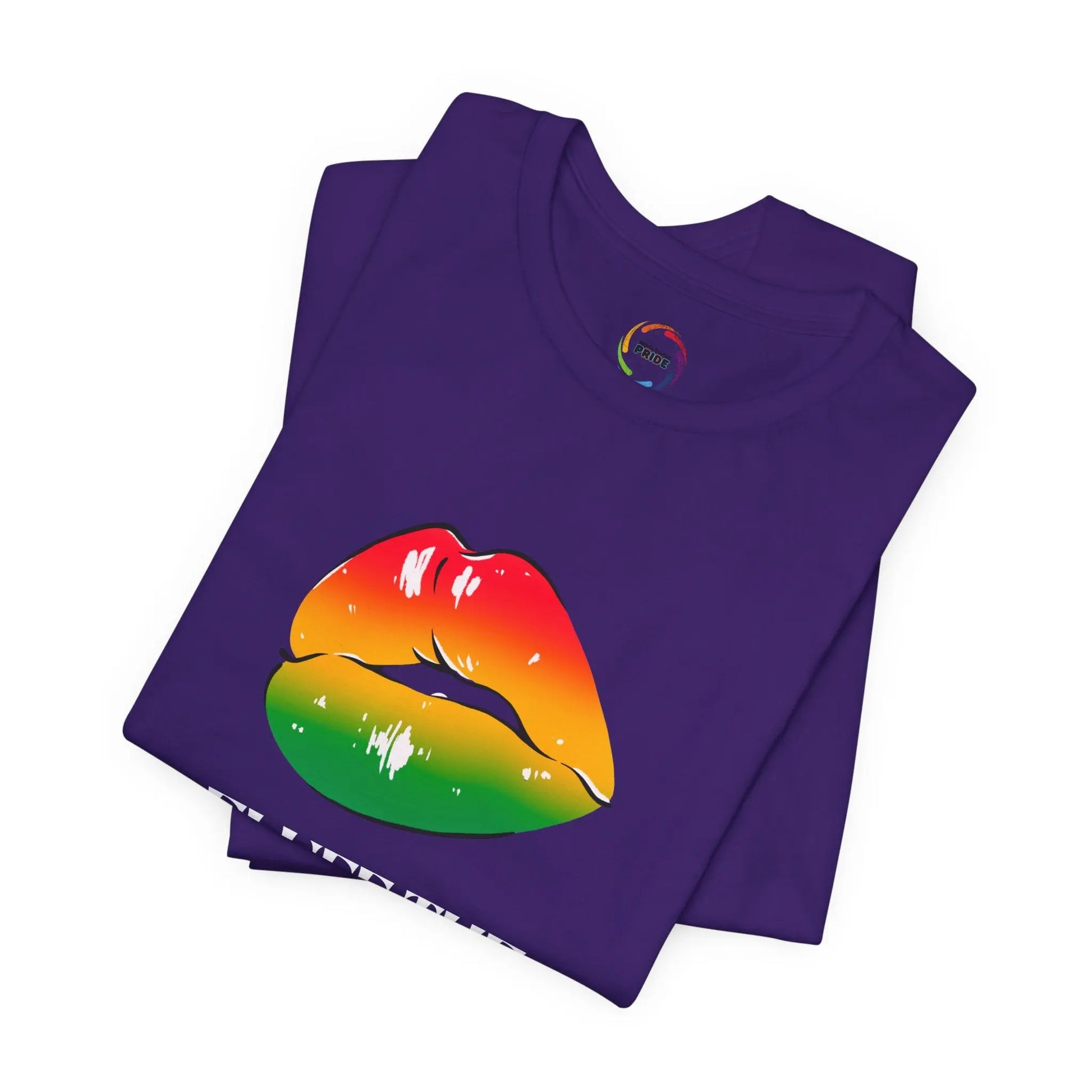 Fluff The Haters Rainbow Lips Tee — Funny Empowerment Graphic T-Shirt Printify