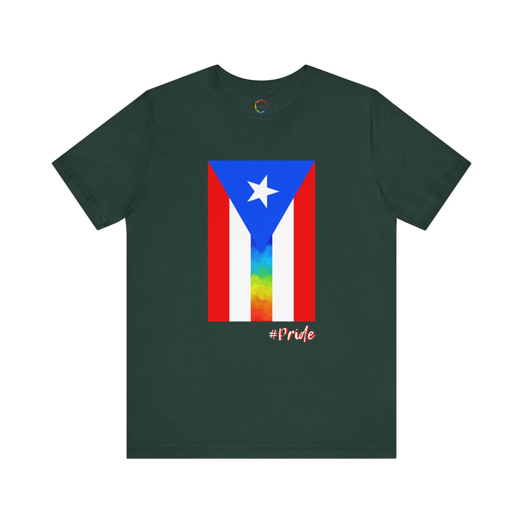 Puerto Rican PRIDE Flag Tee - Unisex Short Sleeve T-Shirt for LGBTQ community