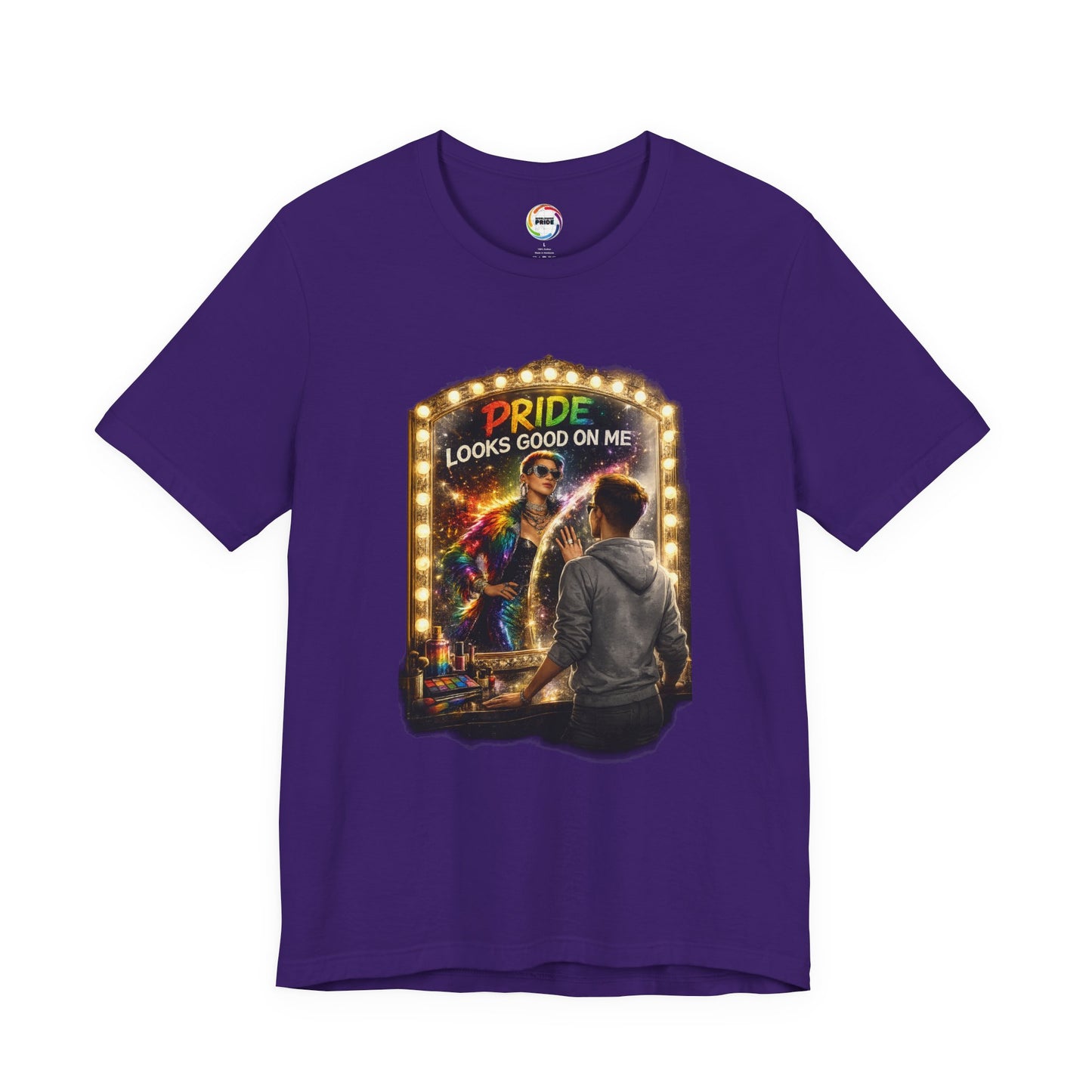 Pride Looks Good On Me T-Shirt — LGBTQ+ Mirror-Glow Graphic Tee