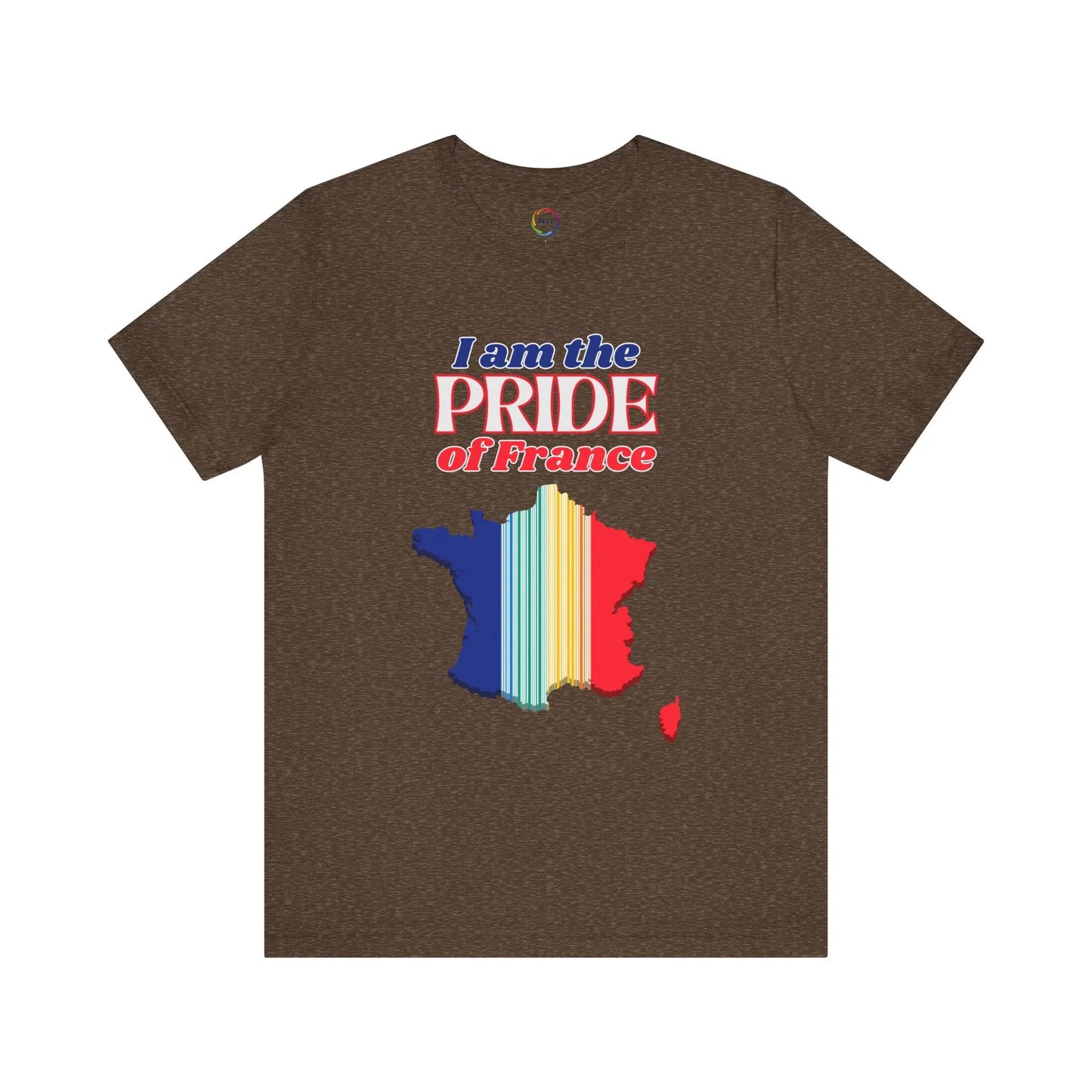 I Am the PRIDE of France T-Shirt - Unisex Tee with Rainbow Map Design Printify