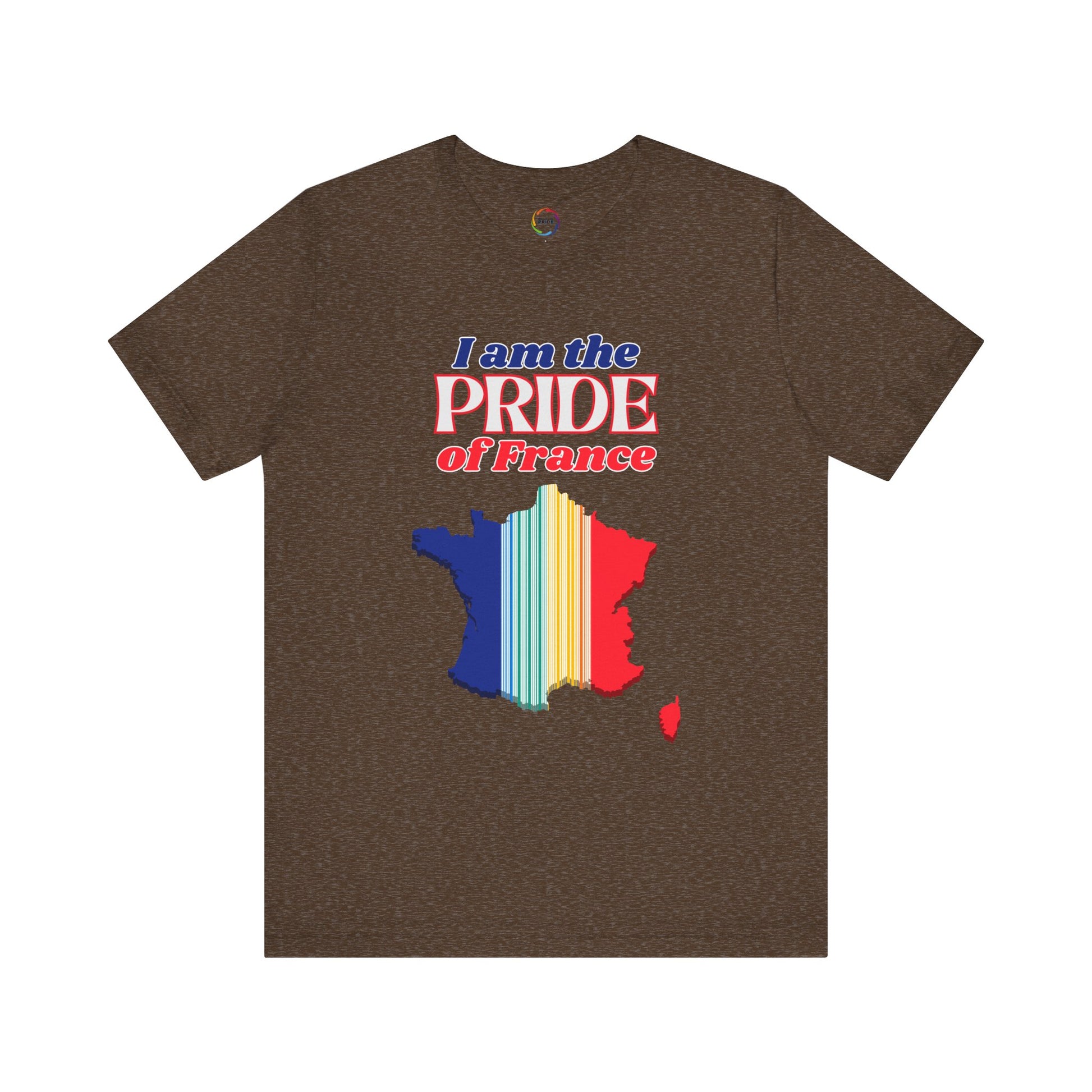 I Am the PRIDE of France T-Shirt - Unisex Tee with Rainbow Map Design