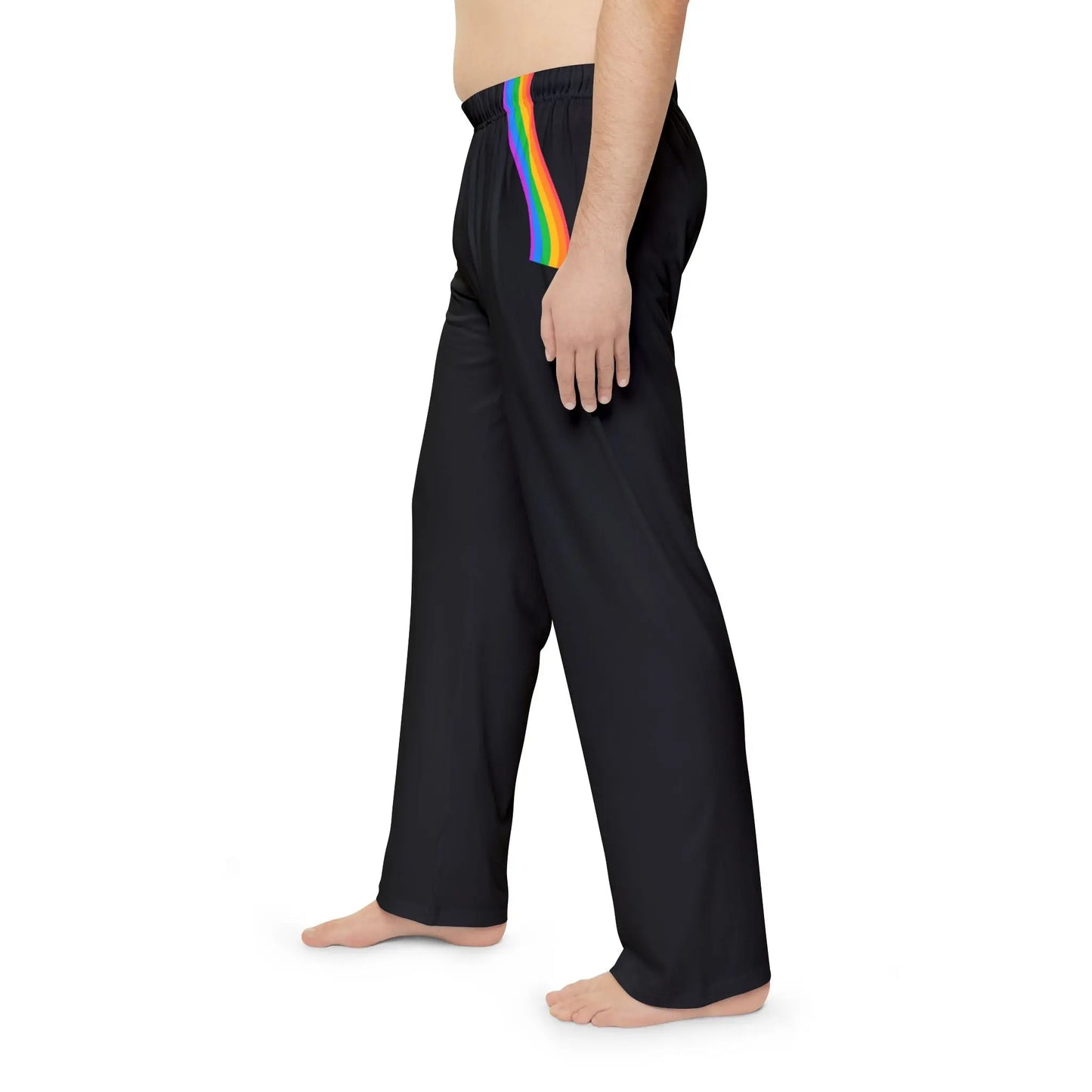 Comfortable Men's Pajama Pants with Rainbow Accent Printify