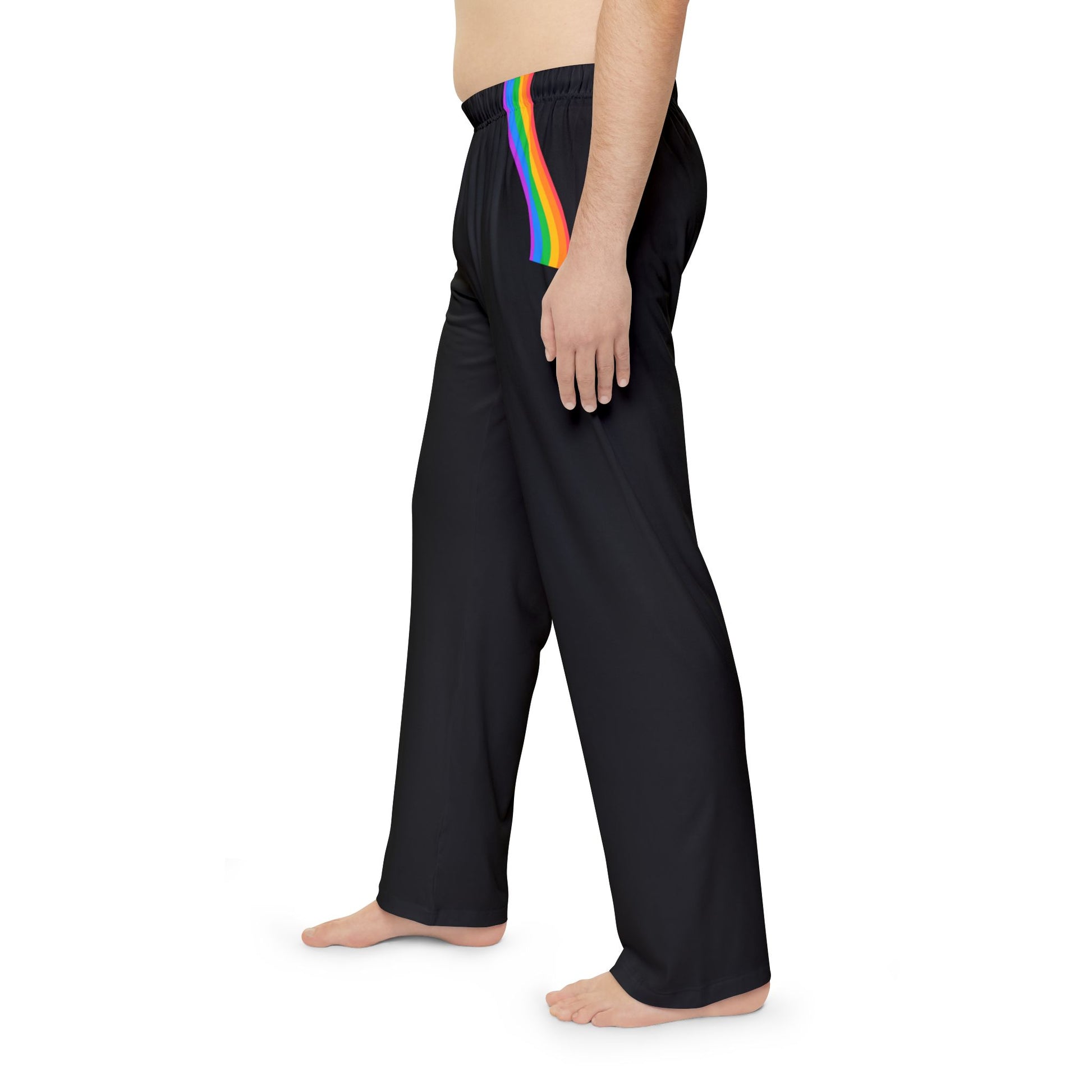 Comfortable Men's Pajama Pants with Rainbow Accent