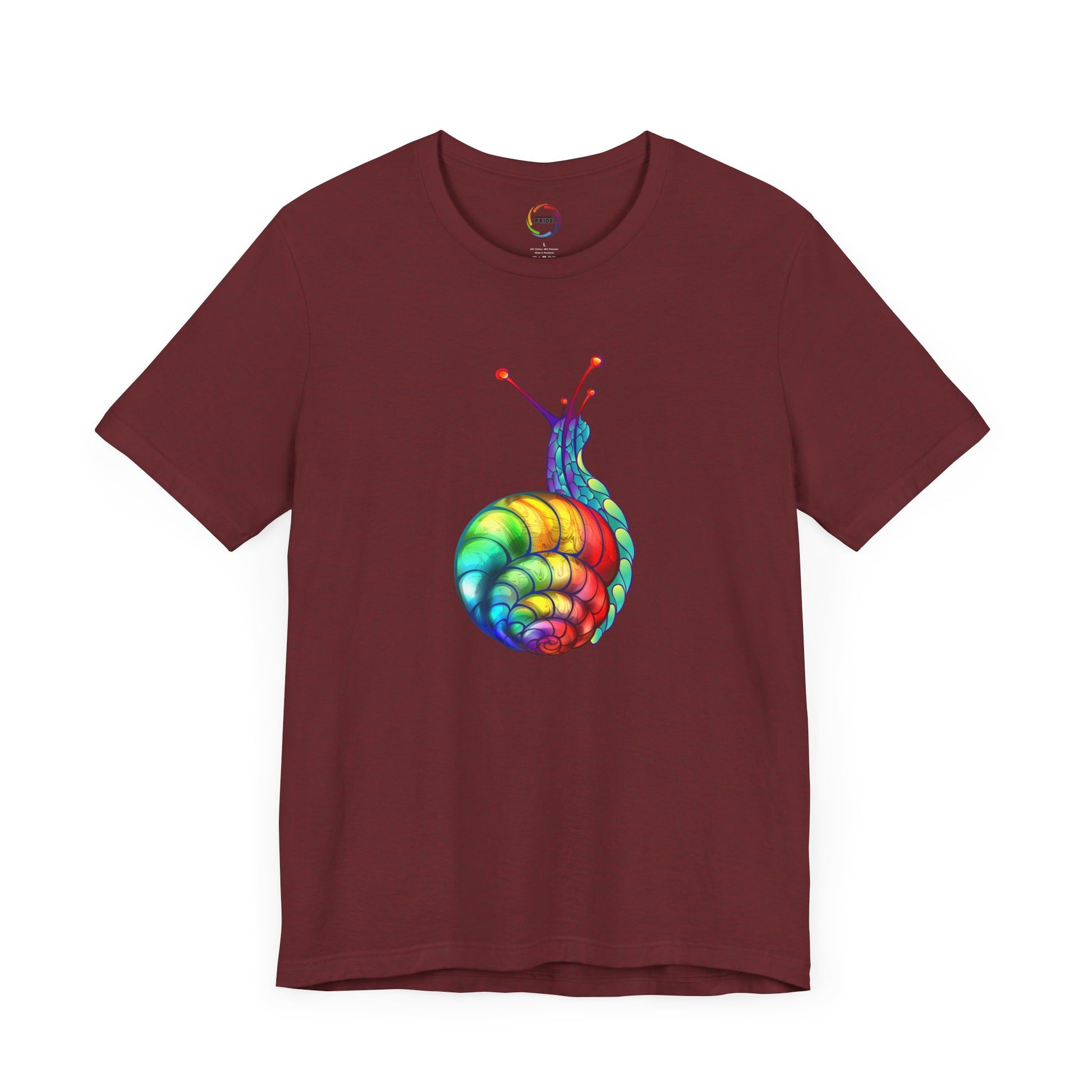 Rainbow Snail Unisex Jersey Tee - Colorful Short Sleeve Shirt