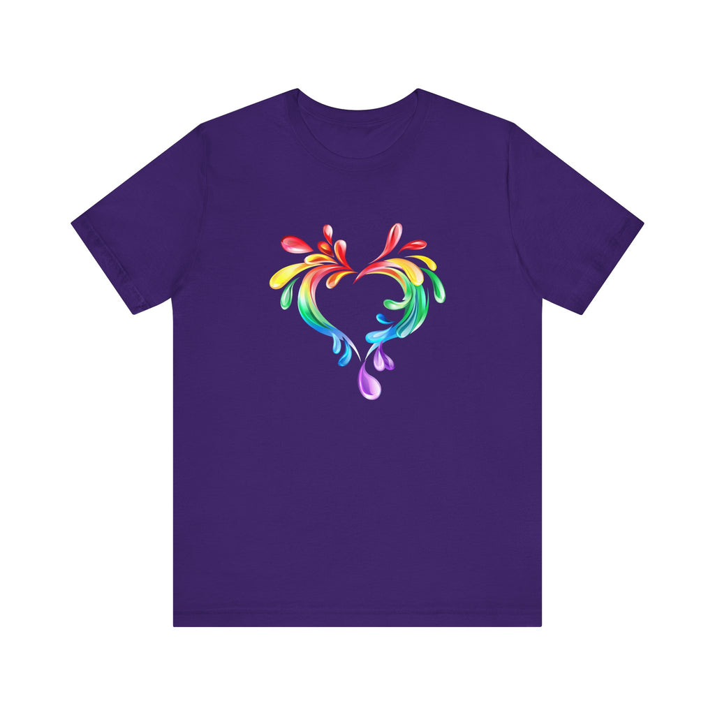 Rainbow Heart Unisex Short Sleeve Tee - PRIDE & Love Design