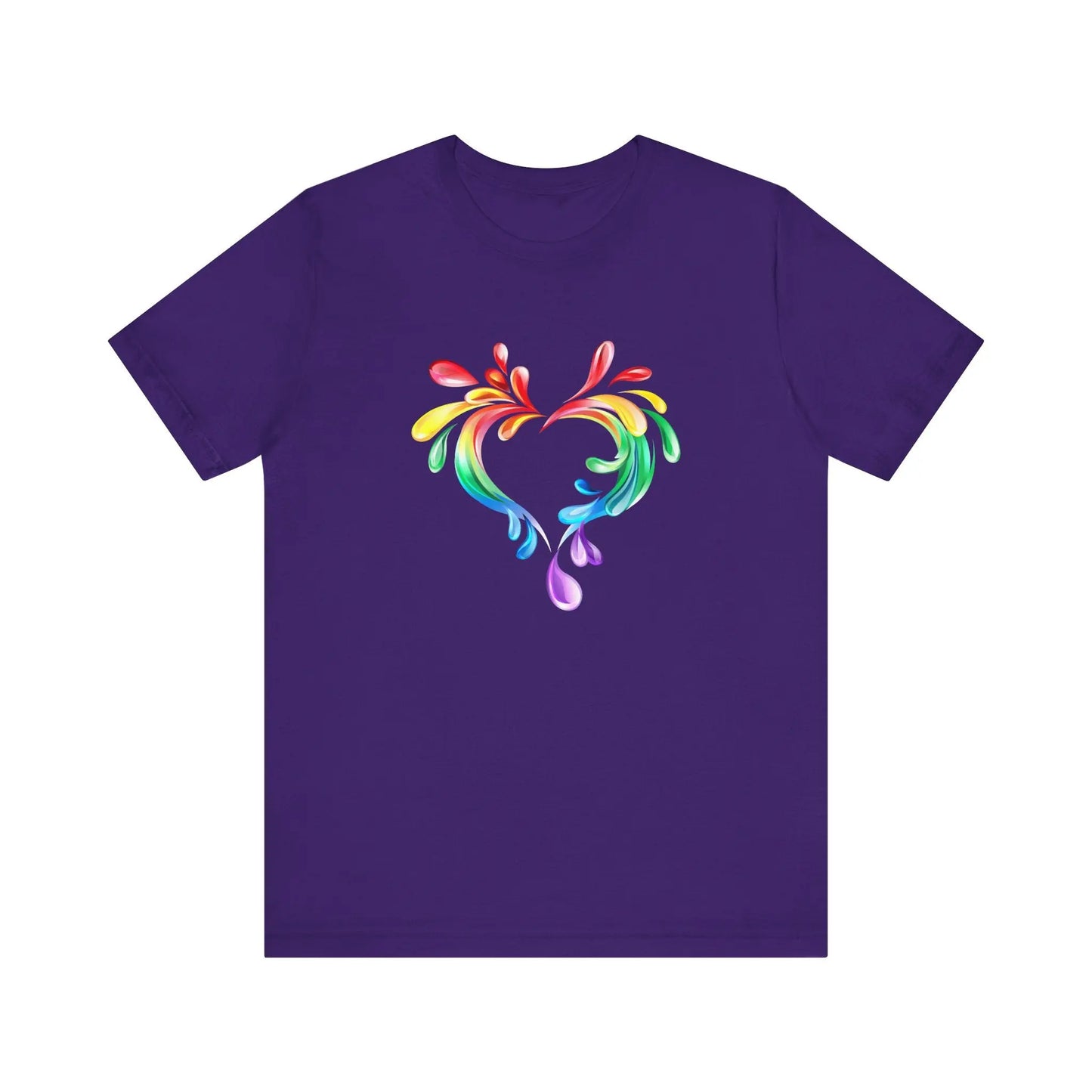 Rainbow Heart Unisex Short Sleeve Tee - PRIDE & Love Design Printify