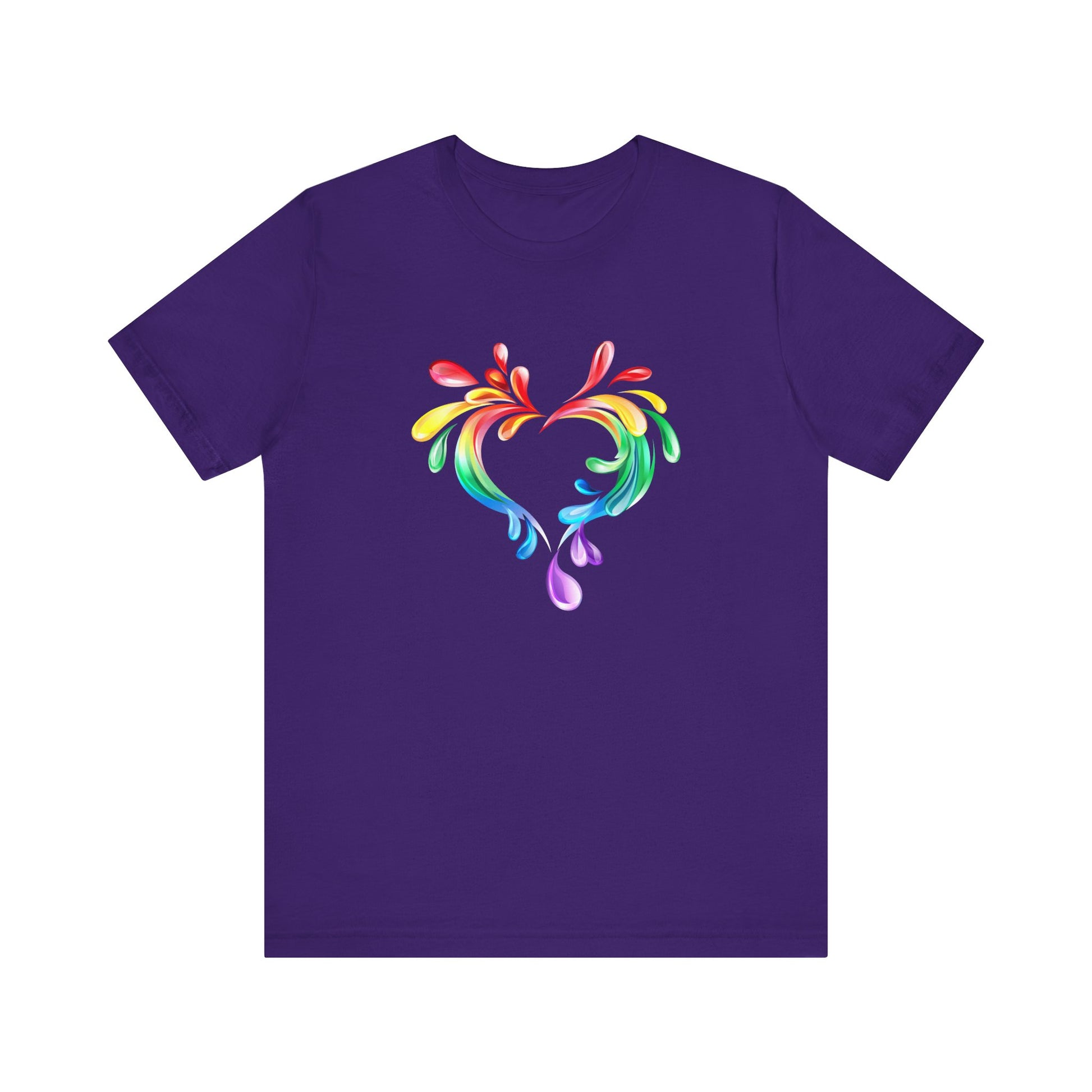 Rainbow Heart Unisex Short Sleeve Tee - PRIDE & Love Design