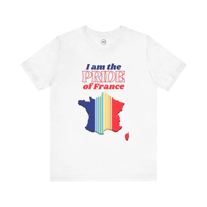 I Am the PRIDE of France T-Shirt - Unisex Tee with Rainbow Map Design Printify