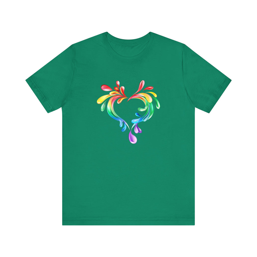 Rainbow Heart Unisex Short Sleeve Tee - PRIDE & Love Design