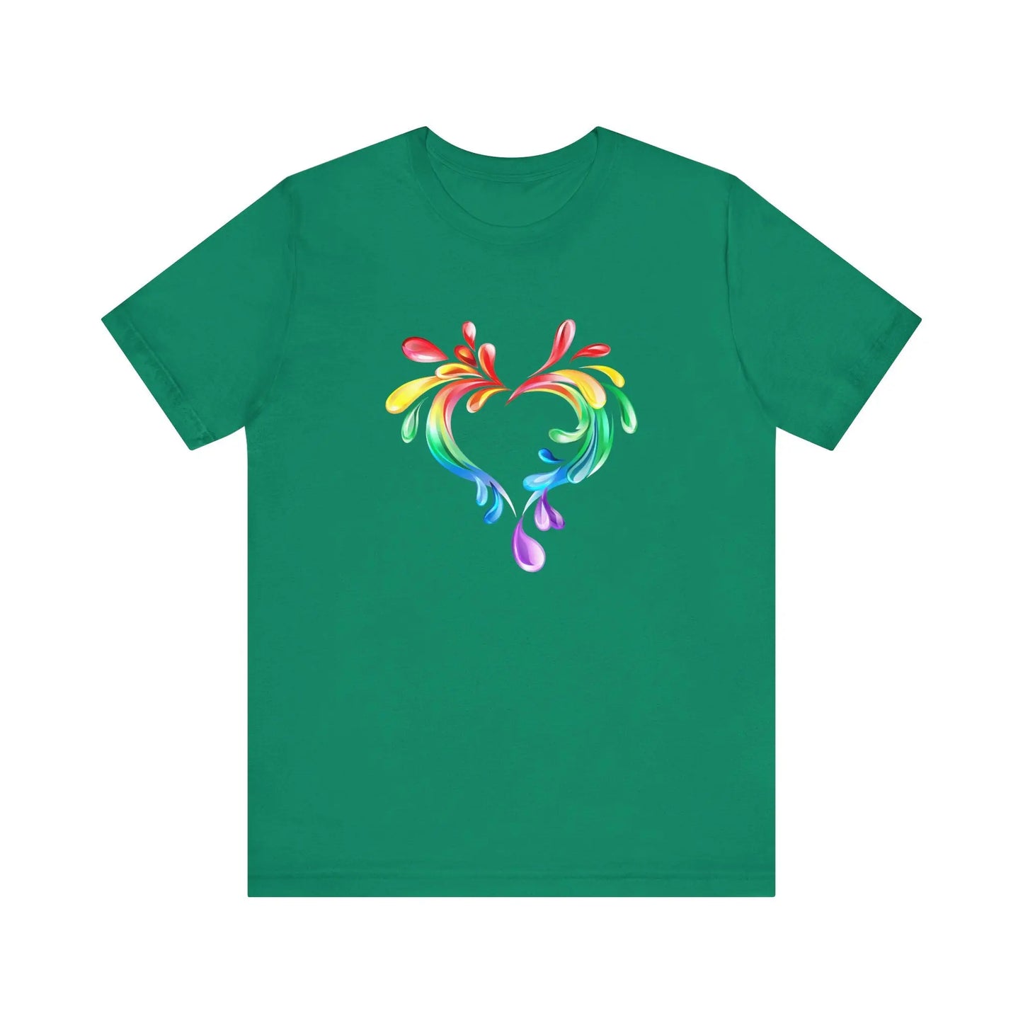 Rainbow Heart Unisex Short Sleeve Tee - PRIDE & Love Design Printify