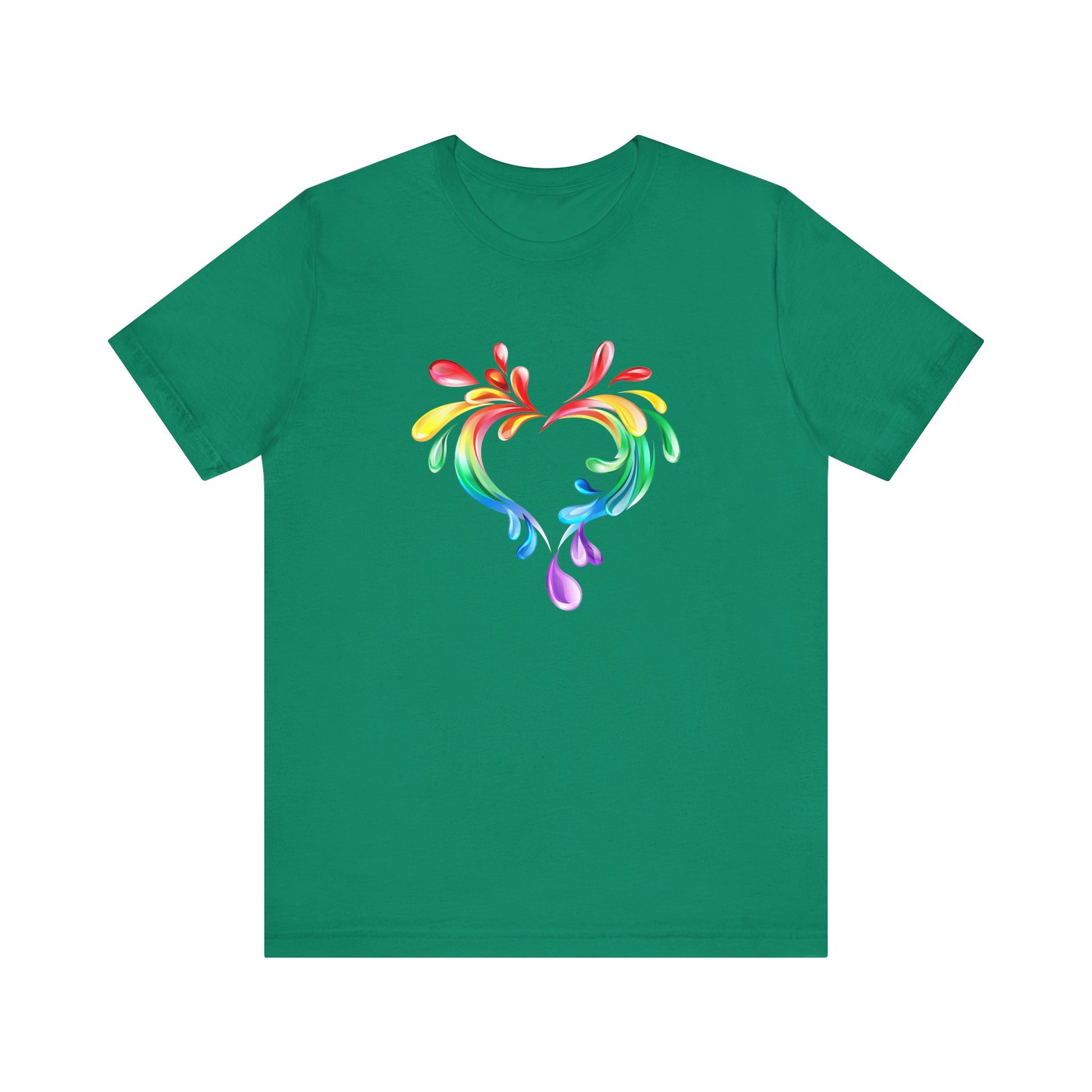 Rainbow Heart Unisex Short Sleeve Tee - PRIDE & Love Design