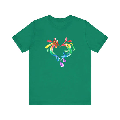 Rainbow Heart Unisex Short Sleeve Tee - PRIDE & Love Design Printify