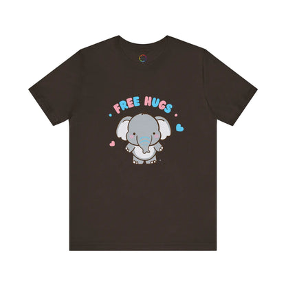 Cute Elephant 'Free Hugs' Unisex Short Sleeve Tee Printify