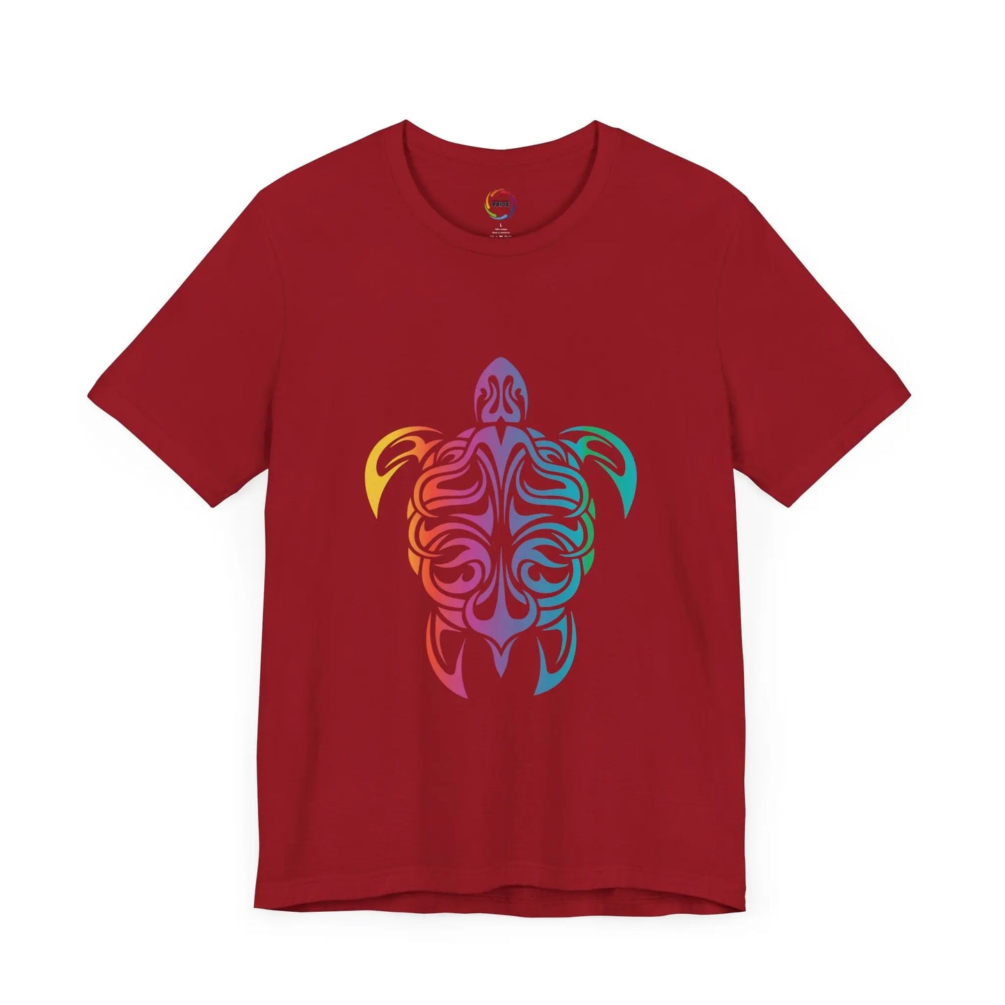 Colorful Tribal Turtle Unisex Short Sleeve Tee - Eco-Friendly Summer Wear Printify