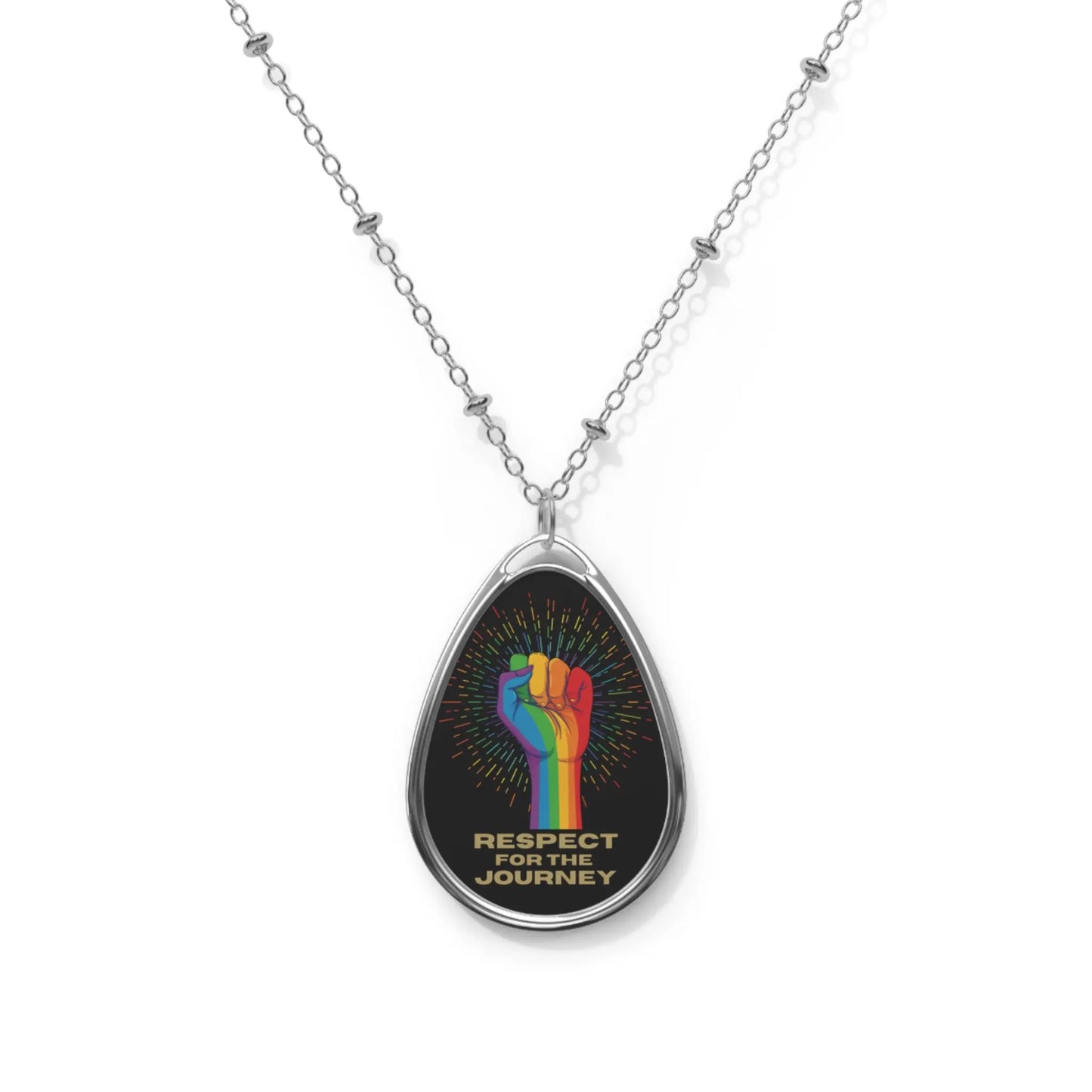 Respect For the Journey Teardrop Necklace For LGBTQ Allies Printify