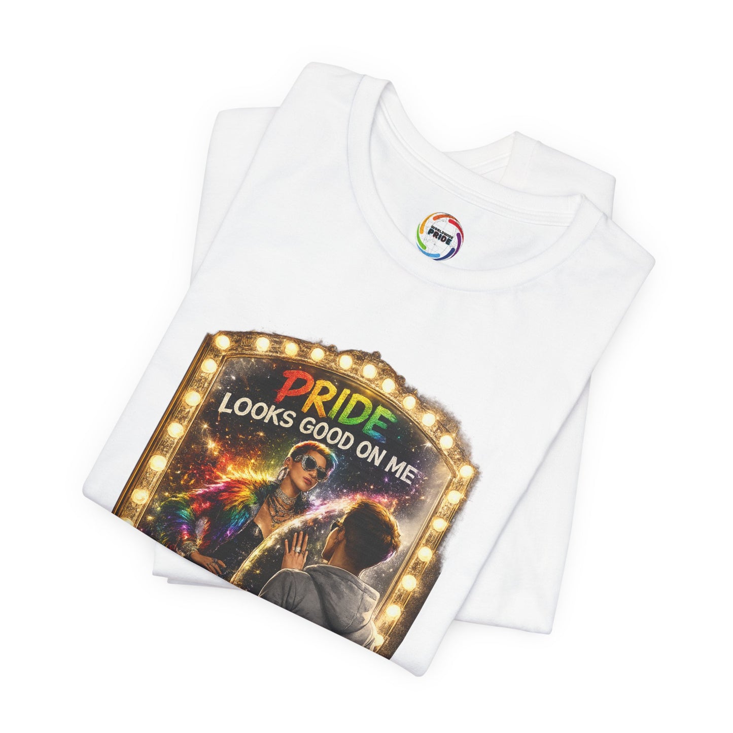 Pride Looks Good On Me T-Shirt — LGBTQ+ Mirror-Glow Graphic Tee