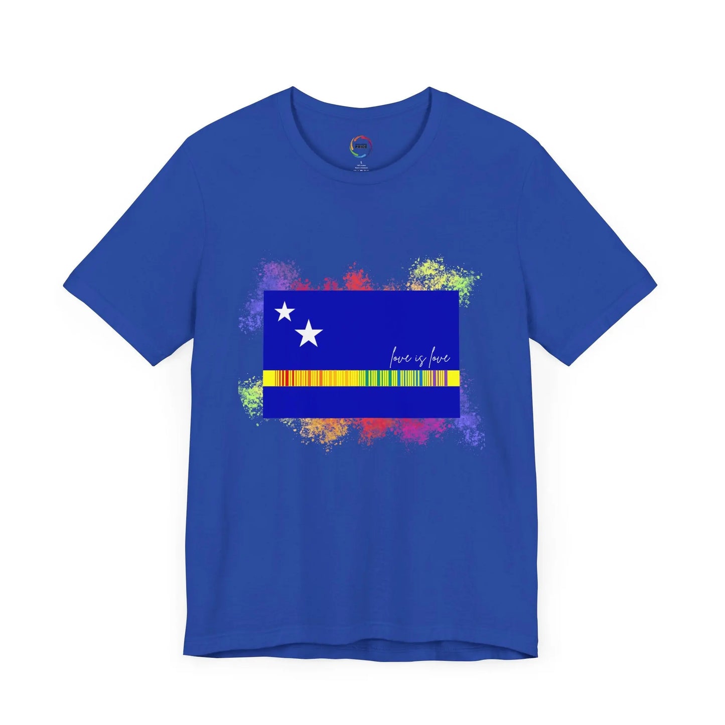 Curaçao Flag PRIDE Tee - Love is Love Unisex Tee Printify