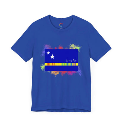 Curaçao Flag PRIDE Tee - Love is Love Unisex Tee Printify