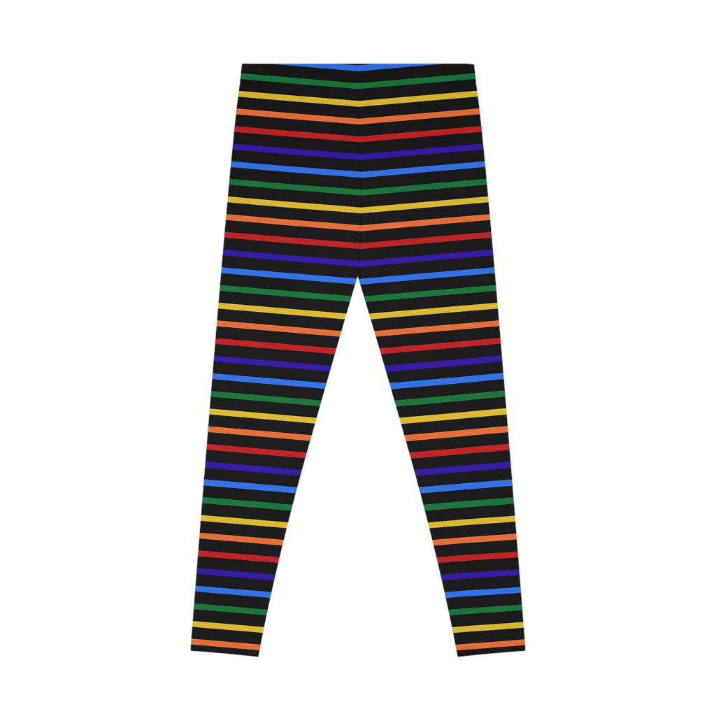 Rainbow Striped Stretchy Leggings for the LGBTQ community
