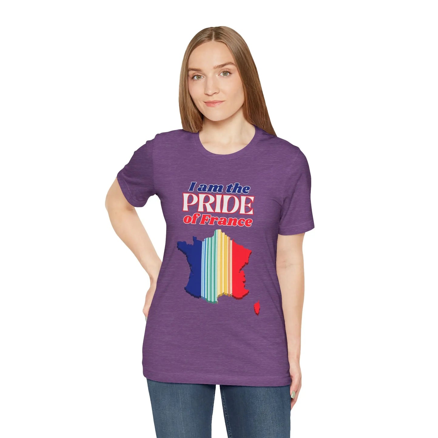 I Am the PRIDE of France T-Shirt - Unisex Tee with Rainbow Map Design Printify