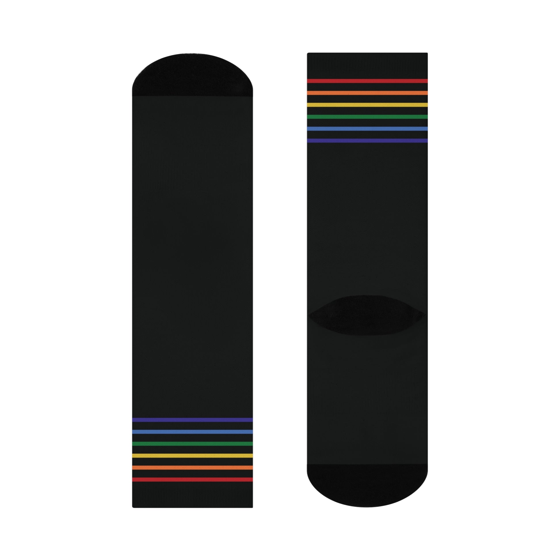 Cushioned Black Rainbow Crew Socks