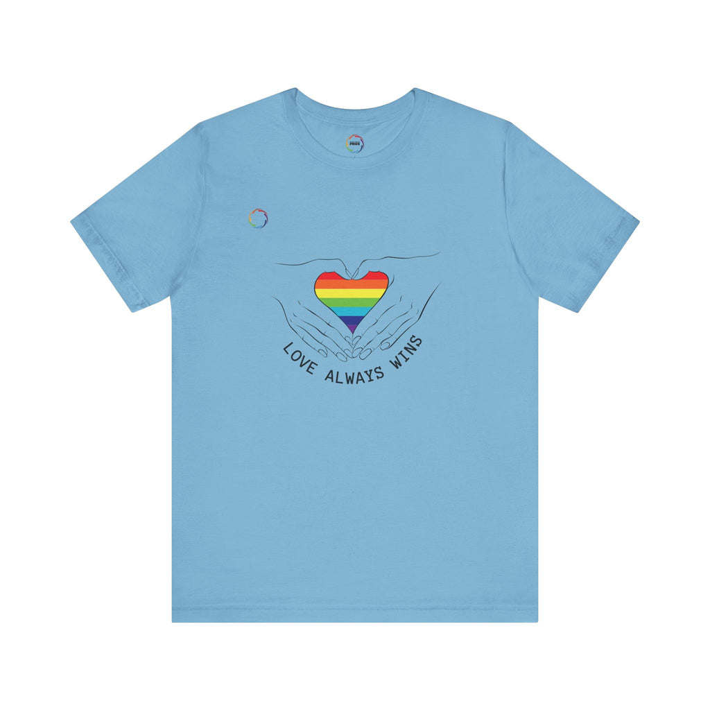 PRIDE Heart Bella+Canvas Unisex Tee - "Love Always Wins"