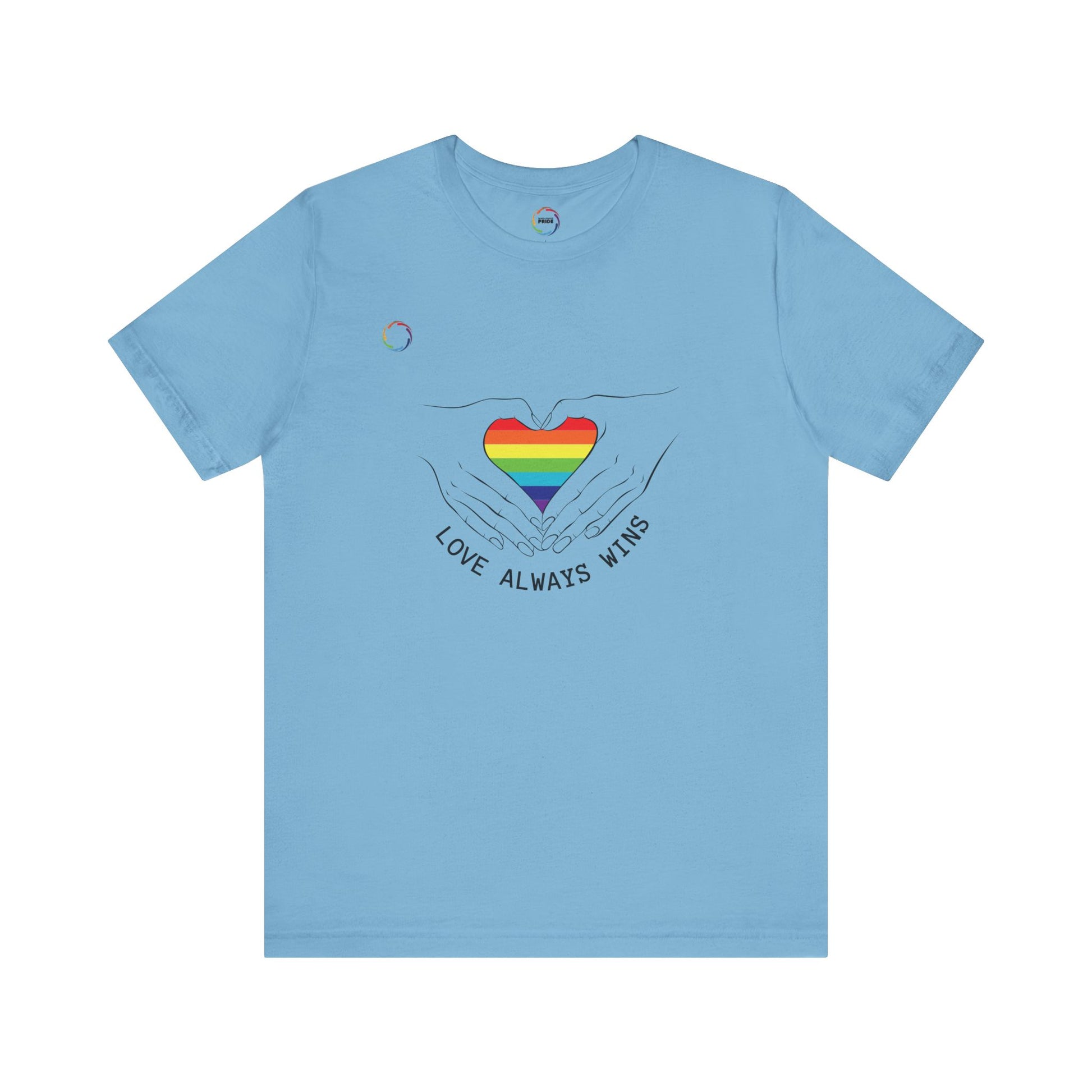 PRIDE Heart Bella+Canvas Unisex Tee - "Love Always Wins"