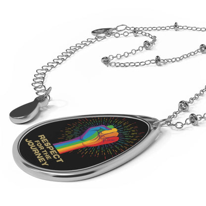 Respect For the Journey Teardrop Necklace For LGBTQ Allies Printify