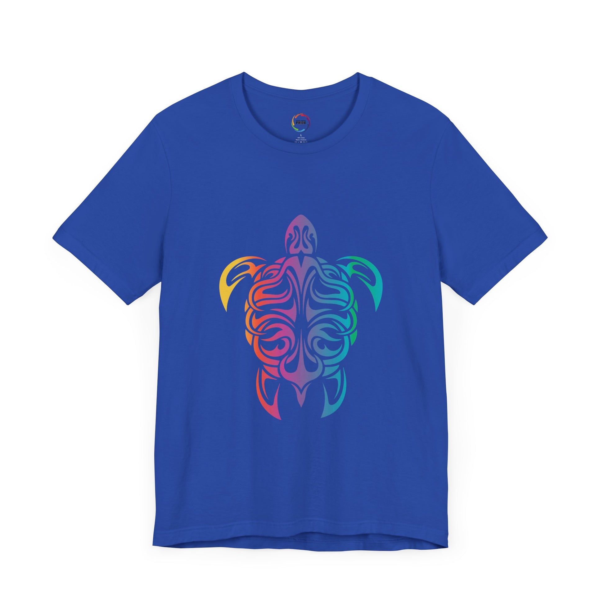 Colorful Tribal Turtle Unisex Short Sleeve Tee - Eco-Friendly Summer Wear