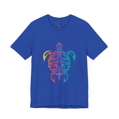 Colorful Tribal Turtle Unisex Short Sleeve Tee - Eco-Friendly Summer Wear Printify