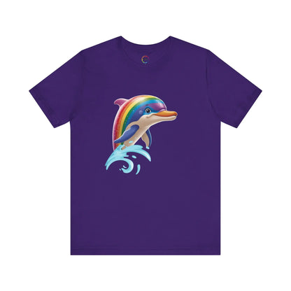 PRIDE- Rainbow Dolphin Unisex Tee - Fun Summer Shirt Printify