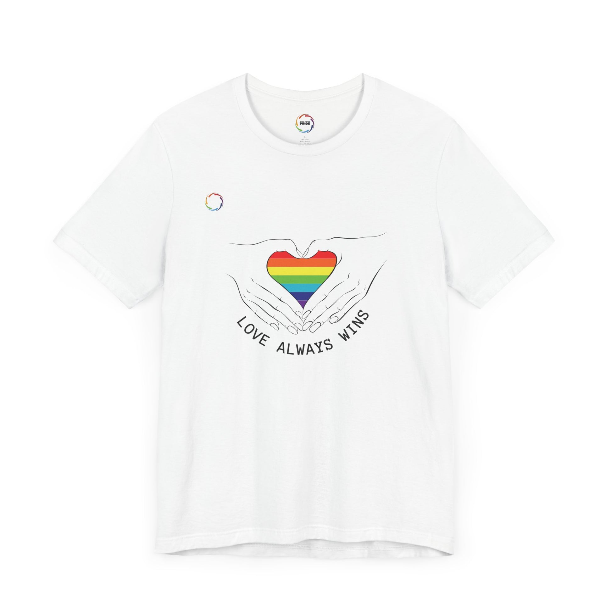 PRIDE Heart Bella+Canvas Unisex Tee - "Love Always Wins"