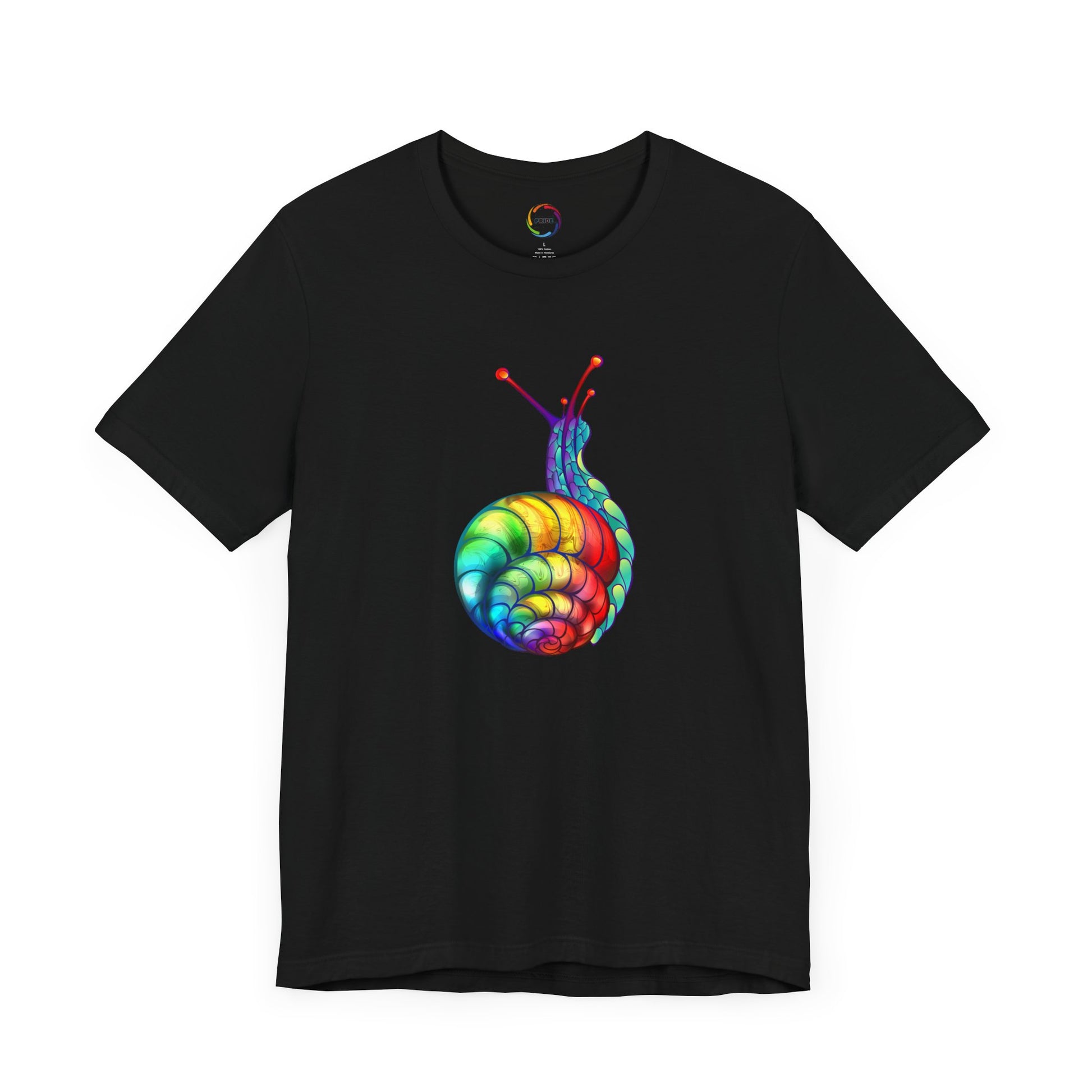 Rainbow Snail Unisex Jersey Tee - Colorful Short Sleeve Shirt
