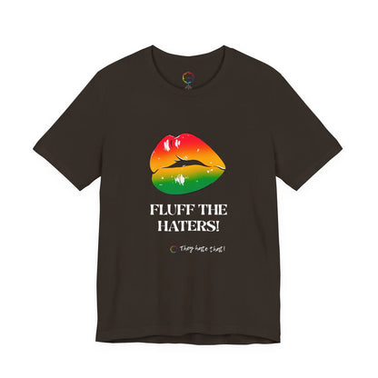 Fluff The Haters Rainbow Lips Tee — Funny Empowerment Graphic T-Shirt Printify