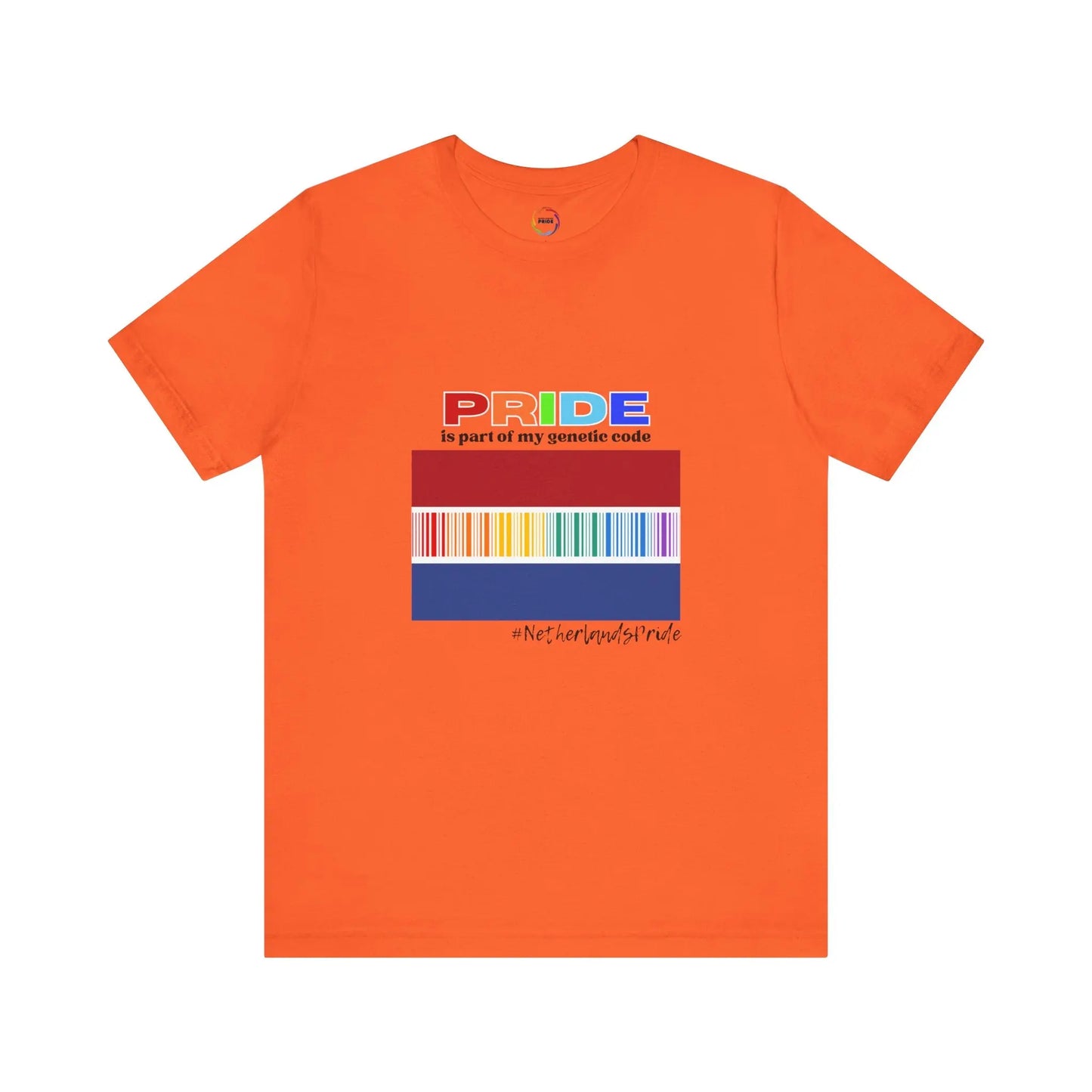 Netherlands PRIDE-Bar Code Unisex Short Sleeve Tee - Celebrating LGBTQ+ Printify