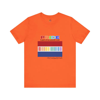 Netherlands PRIDE-Bar Code Unisex Short Sleeve Tee - Celebrating LGBTQ+ Printify